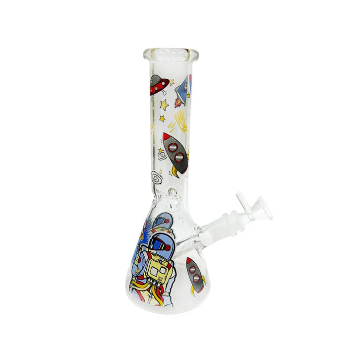 10" Rick and Morty Glass Water Pipe Beaker Bottom