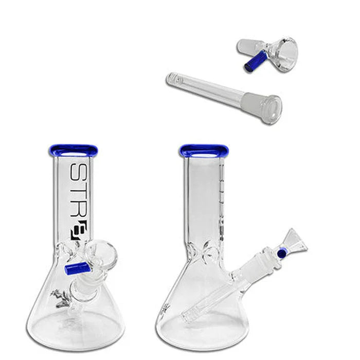 STR8 8" Beaker Bottom Water Pipe with Ice Catcher- Assorted Colors