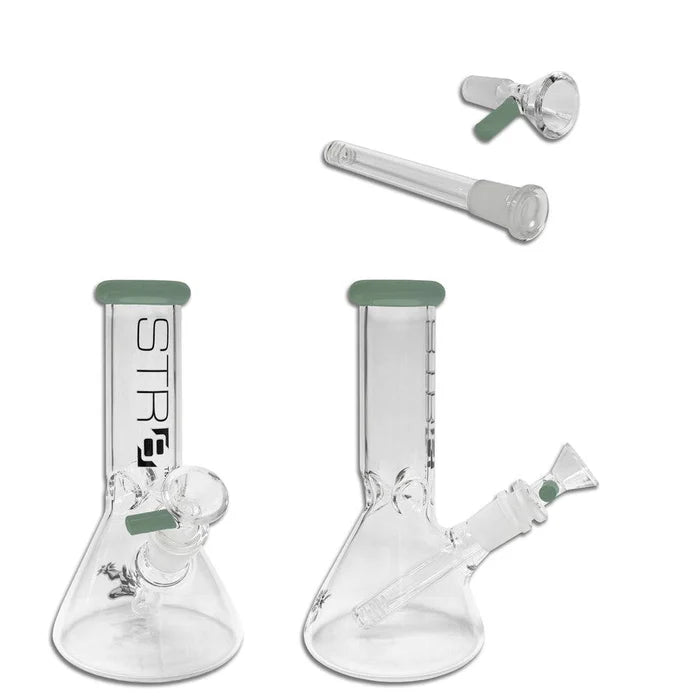 STR8 8" Beaker Bottom Water Pipe with Ice Catcher- Assorted Colors