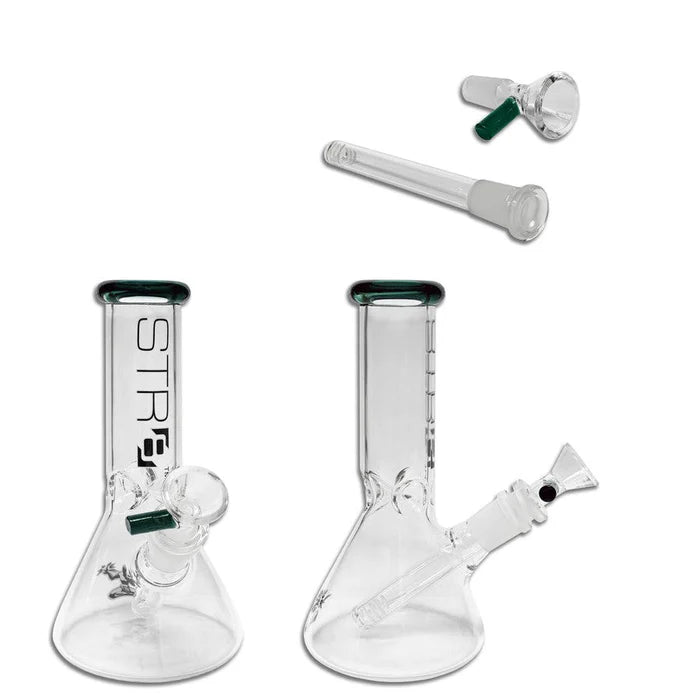 STR8 8" Beaker Bottom Water Pipe with Ice Catcher- Assorted Colors