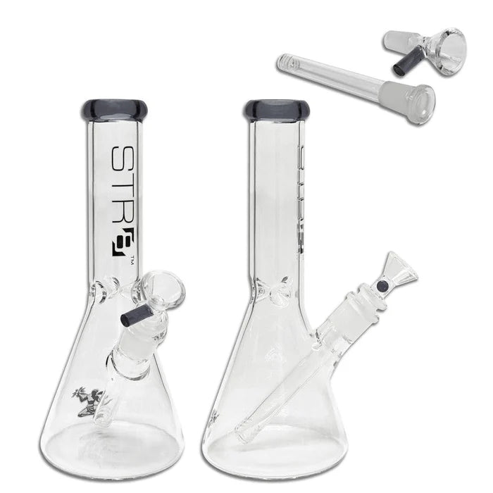 STR8 12" Beaker Bottom Water Pipe with Ice Catcher- Assorted Colors