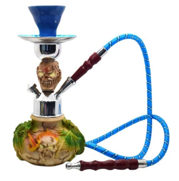 10” Skull and Dragon Acrylic Resin Hookah - Style & Color May Vary - (1 Count)